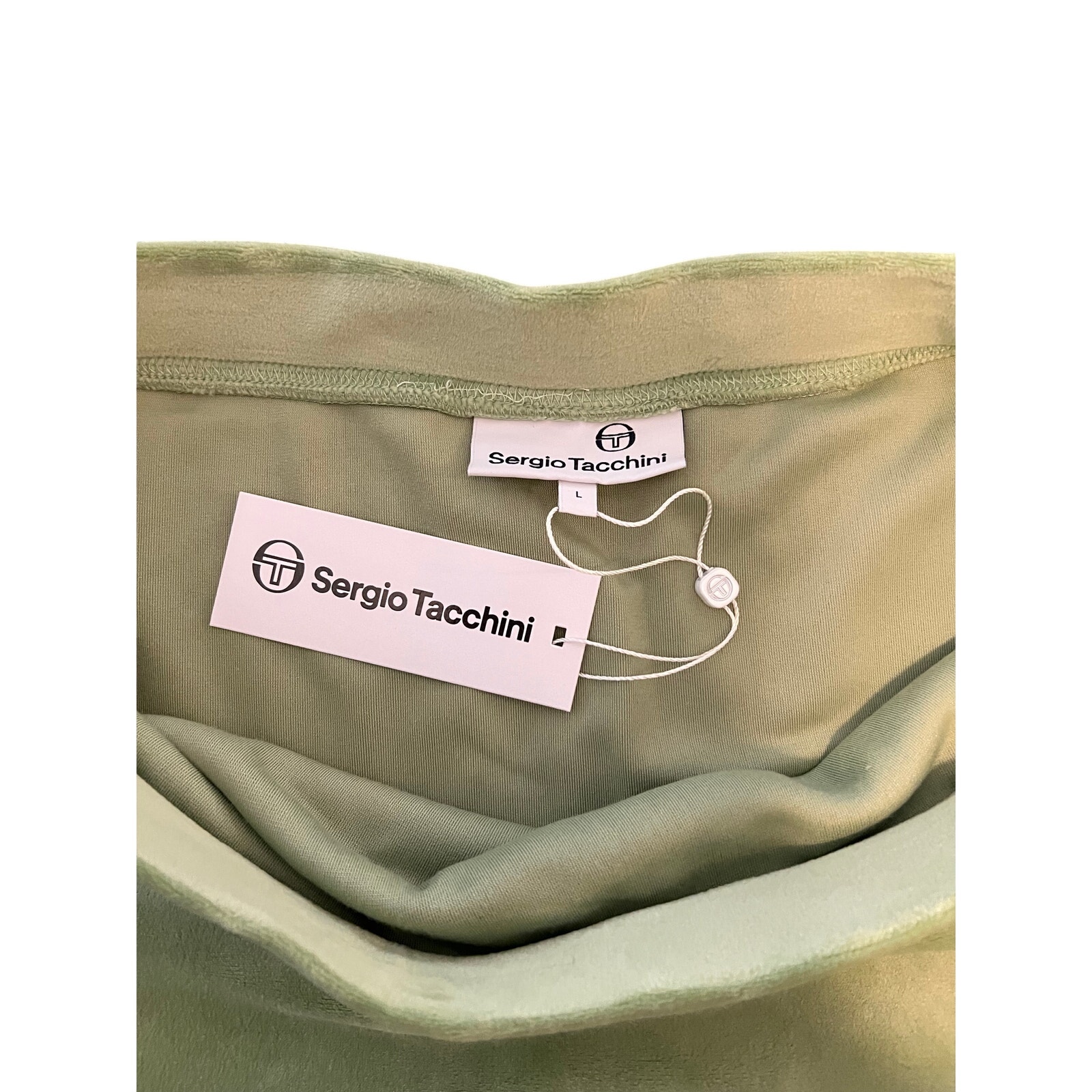 Nwt Sergio Tacchini Tennis Skirt Green Velour Wrap Style Size Large — image 4 of 8